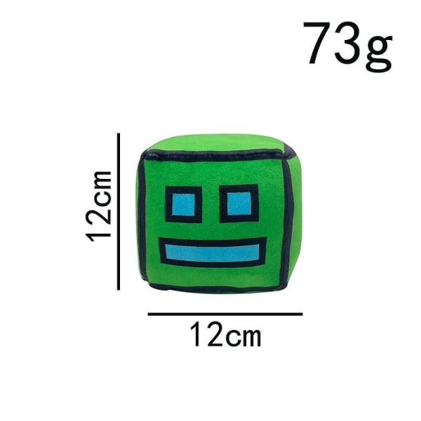 Heta spel The Geometry Dash plyschleksak söt kastkudde fyrkanter fylld docka barnpresenter [DB] Green