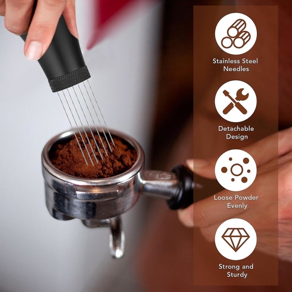 Espresso nål kaffefördelare och set med stativ