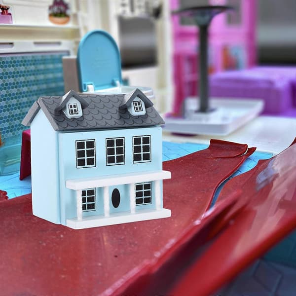 Blå Miniature Hus Dukkehus Møbler til Indretning 1:12 Model Rekvisit[DB]
