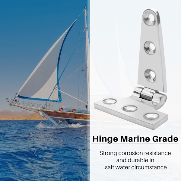 2 stk kraftige T-hengsler 316 rustfritt stål Marine Grade Casting hengsel dørluke hengsel båt [db] silver
