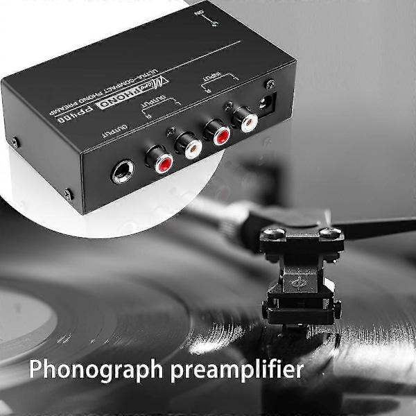 Ultra-kompakt Phono Forforstærker med RCA Input & Output 1/4 Tomme TRS Interfaces Preamplificador Pladespiller Forforstærker PP400 [DB] EU Plug