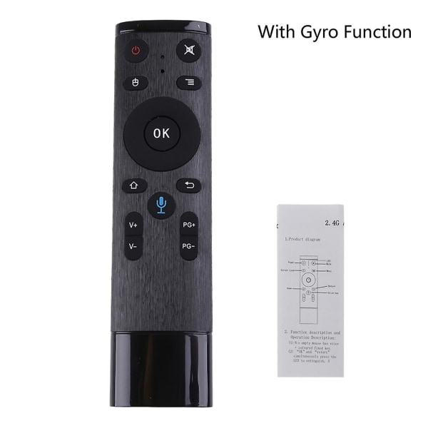 Langaton Gyro Voice Air Mouse -kaukosäädin Q5 2,4g mikrofonilla [DB] Black