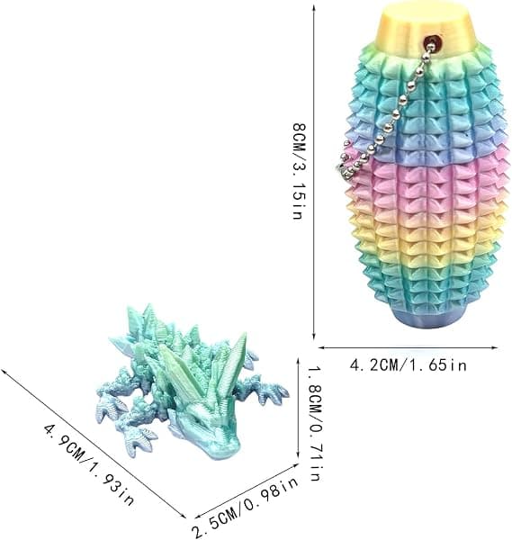 3D-printet drage dyrenøglering - 3D-printet bærbar stressaflaster (DB)