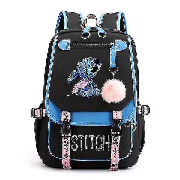 Stitch USB-ladattava koululaukku, reppu pojille ja tytöille, reppu DB Style 3