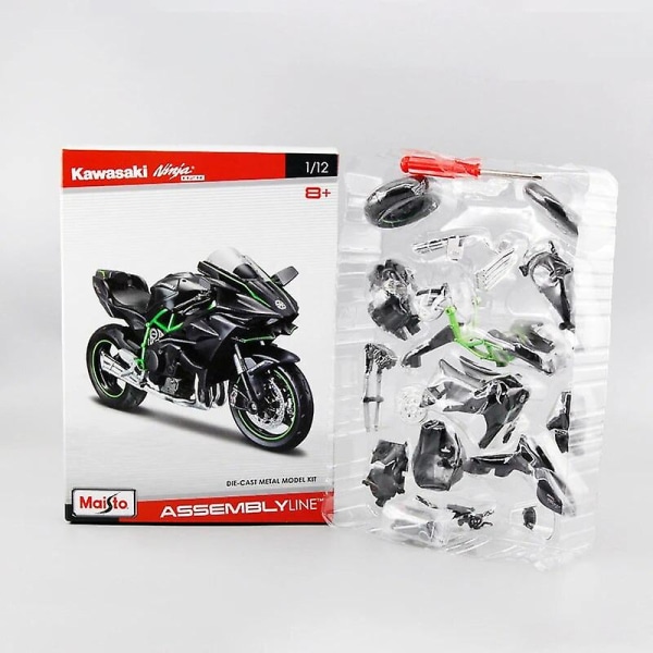 Maisto 1/12 Kawasaki H2r Ninja Monterad Version Motorcykel Modell Leksak Fordon Samling Shork-absorber Off Road Autocykel Leksak Db Kawasaki H2R