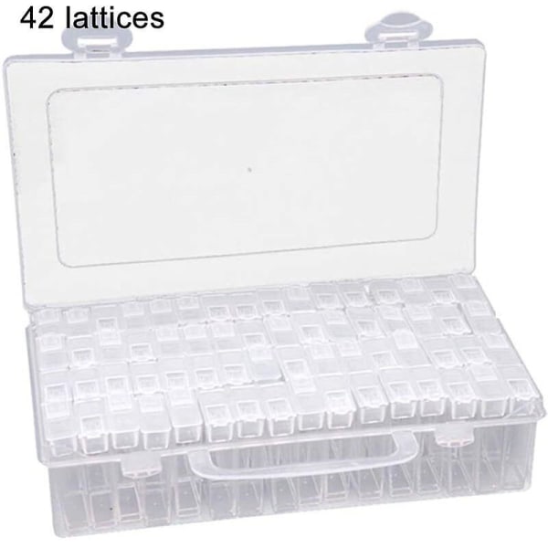 42 Grid Transparent Box Gjør-det-selv Håndlaget Beaded Diamond Painting Glass Oppbevaringsboks