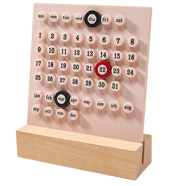 Tretre skrivebordskalender Evigvarende kalender Retro Hjem Unike gaver, månedsdatodisplay, skrivebordsdekorasjon