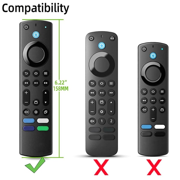 Silikondeksel for Fire Stick 4k 2023/fire 55\" 4serie 4k Fjernkontroll Beskyttende Deksel Anti-skli Bokspose Anti-smuss Erme [DB] Blue