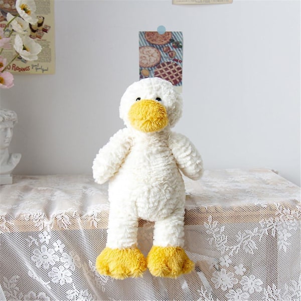 Søte andeplysjdyr, myke hvite andeplysjputer Kawaii klemmende Squishy andeplysjleker Gaver til barn Jul Valentinsdag DB
