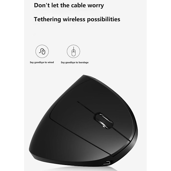 Gaming Vertikal Ergonomisk Mus Højre Hånd Usb Trådløs 2400dpi Optisk Mus [DB] Pink