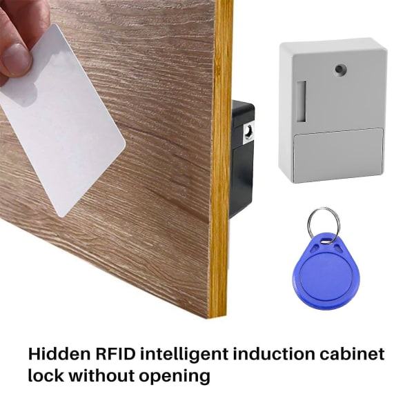 Näkymätön piilotettu Rfid vapaasti avautuva älykäs anturikaapin lukituskaappi vaatekaappi kenkäkaappi laatikon oven lukko elektroninen tumma lukko [DB] grey