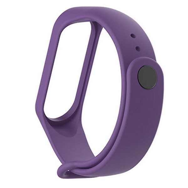 Pehmeä silikoni yksivärinen vaihtoälykellon ranneke yhteensopiva Xiaomi 3/4 Purple