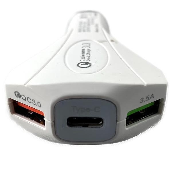 Usb-laddare - Bil 3 uttag Svart