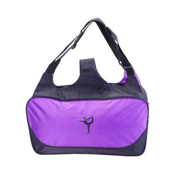 Bærbar skulderrejsetaske med stor kapacitet Yoga Praktisk træningstaske Yogamåttebeholder uden måtte (lilla)