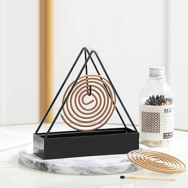 Db Jern Myggespiralholder Røgelseholdere Spiral Røgelsebrænder Ramme Moderne Afvisende Røgelsesstativ til Husholdning Soveværelse Terrasse Black