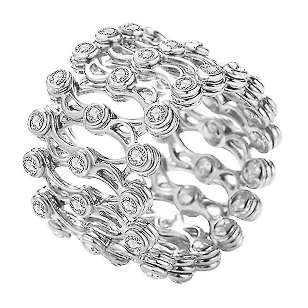 S925 hopearengasranneke 2-in-1 muuntautuva rengasranneke teleskooppirengas naisille db Silver with diamond