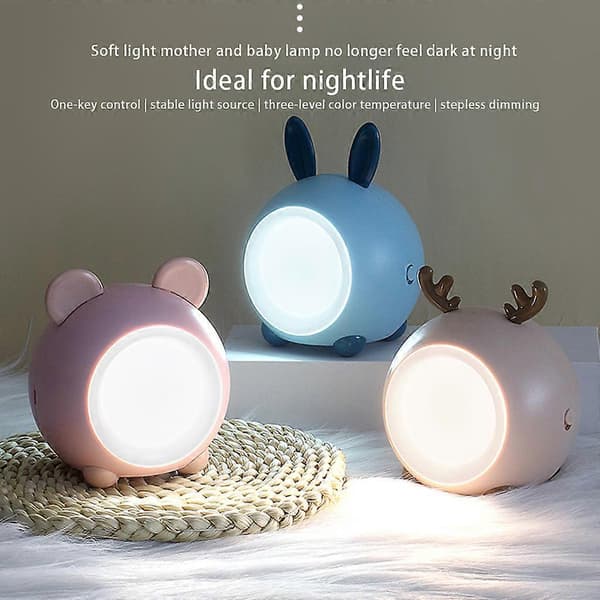 Skrivebord Nattbordslampe Søt Multifunksjonell USB Øyebeskyttelse Lys LED Rom Bok Lesing Studie Nattlys Dekorasjon rosa[DB] pink