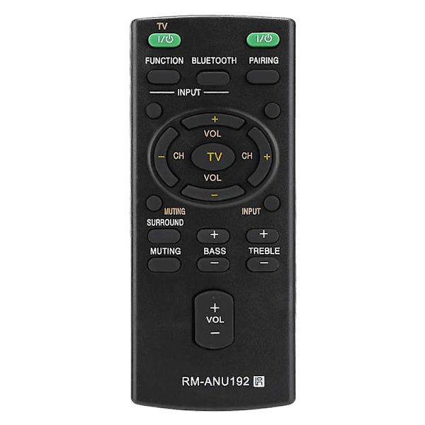 -ANU192 Bluetooth-högtalarfjärrkontroll för Sound Bar SACT60BT -WCT60 SSWCT60 HT-CT60BT HTCT60BT S {DB} Black