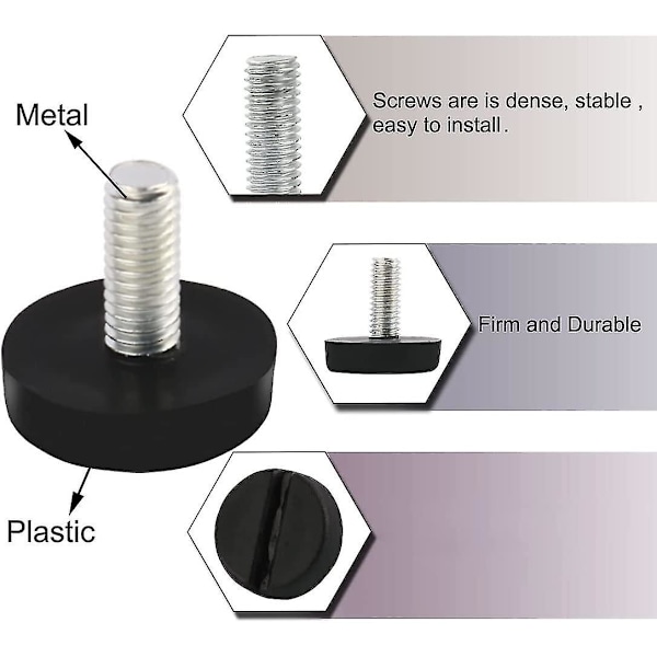 Paket med 8 Justerbara Möbelfötter, Nivelleringsfötter, Bordsglidare, M6 X 15 Mm Present {Db}