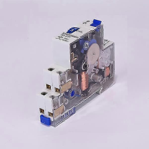 TM-ST7 220V AC 7 Minutter Mekanisk Timer 18Mm Enkelt Modul Din Skinne Trapp Timer Tidsbryter [db]