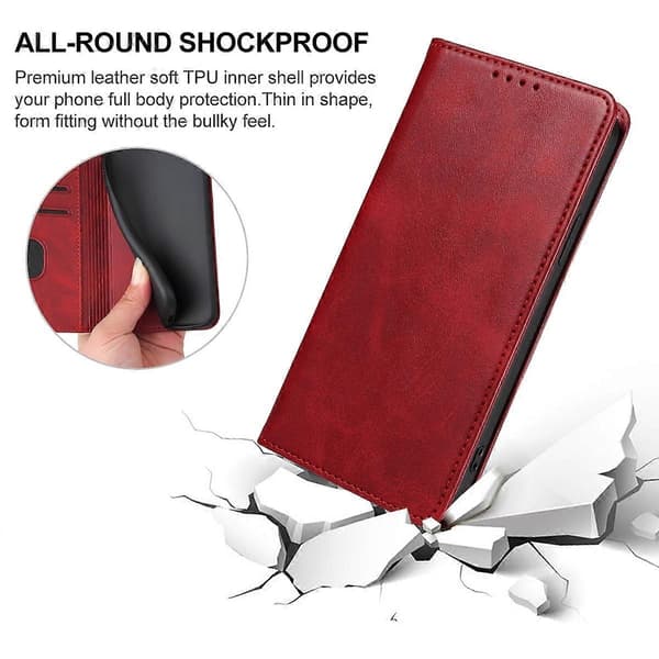 Magnetiskt Läderfodral För OUKITEL WP23 / WP23 Pro [DB] Red