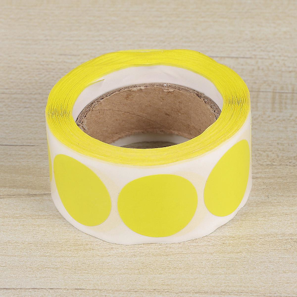 500 kpl rullaa Diy-liima-tarroja Pyöreä etikettipaperi Lahjatarrat Tag-tarrat (keltainen) [db] Yellow 2.5x2.5cm
