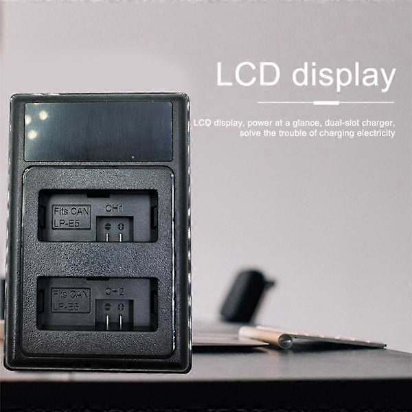 LP-E5 Akun Lataus USB Dual Lataus T1I XS XSi 450D 500D 1000D Digitaalikameralle Vaihto [DB] Black