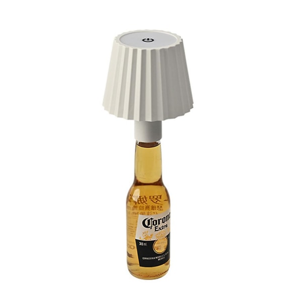 Vinflaskelampe Hodebordslampe Flyttbar Lading Dekorasjon For Bar Cafe Atmosfære Nattlys Db White