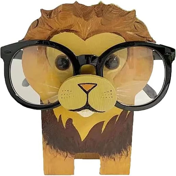 Kjæledyr Brilleholder, Funny Animal Eyeglass Display Stand, Cute Creative Animal Trebrilleholdere Brilleholderesolbrillestativ(løve)