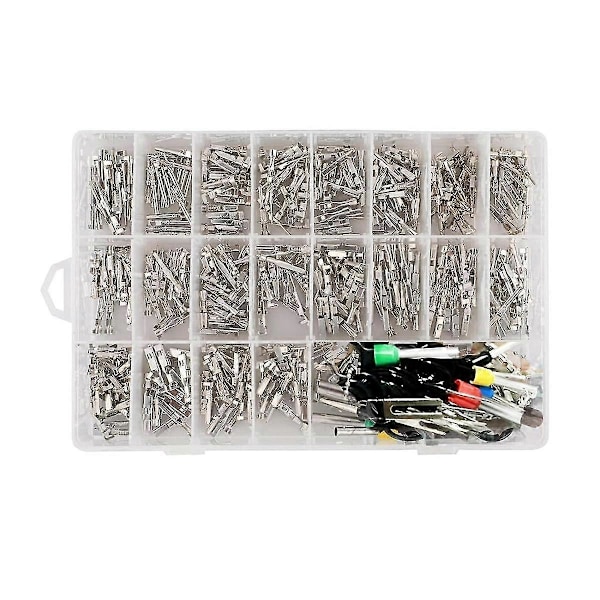 340 stk. 1/1,5/1,8/2,2/2,8/3,5 mm terminalben ledningsnet ben han hun bil elektrisk stik [db]