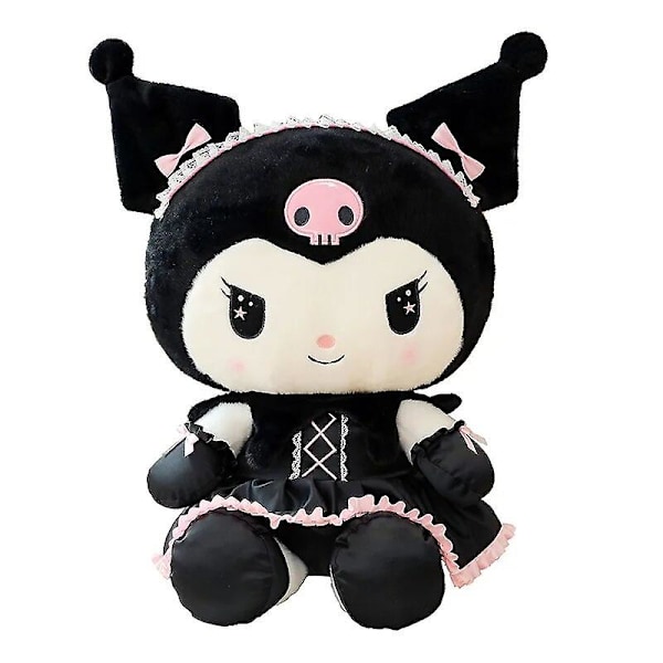 Sød Kuromi Plyslegetøj 60cm Tegneserie Sort Skør Uniform Kuromi Anime Plysdukke Super Blød Sofa Sovepude [DB] Kuromi 25cm