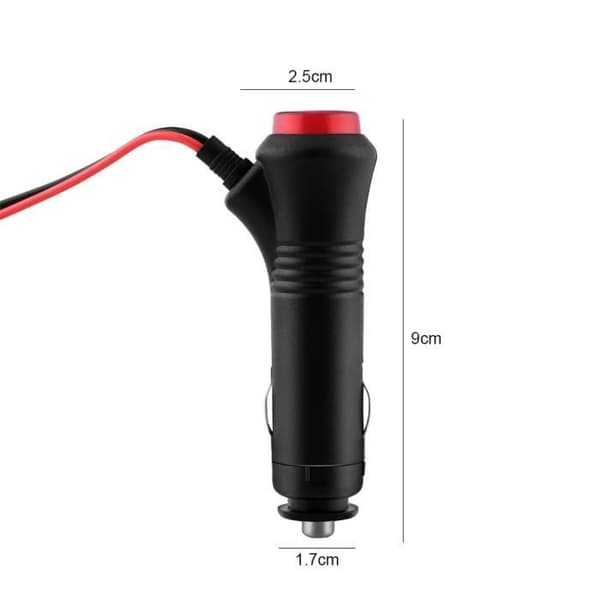 Cigarettænderstik - 1,5M - 12V-24V - 10A - Afbryder[DB] black