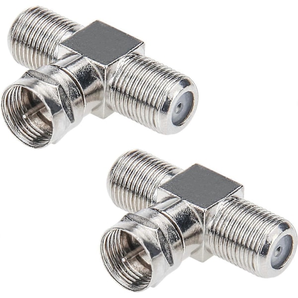 Koaxialkabeldelare - 2-pack TV-delare 2 in 1 ut F-typ Rg6 hane till 2 F-hona DB
