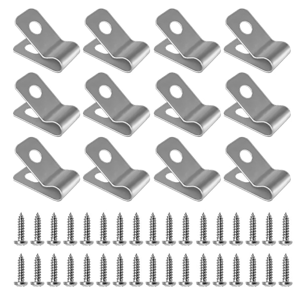 100 stk. Hegnstrådsklemmer med skruer Rustfrit stål Rustbestandige clips til 12-16 Gauge Havegårdsartikler db A