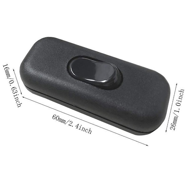 2 st Bi-pole Inter Toggle Switch 6a 250v Toggle Switch Dimmer/lamp Switch, Svart