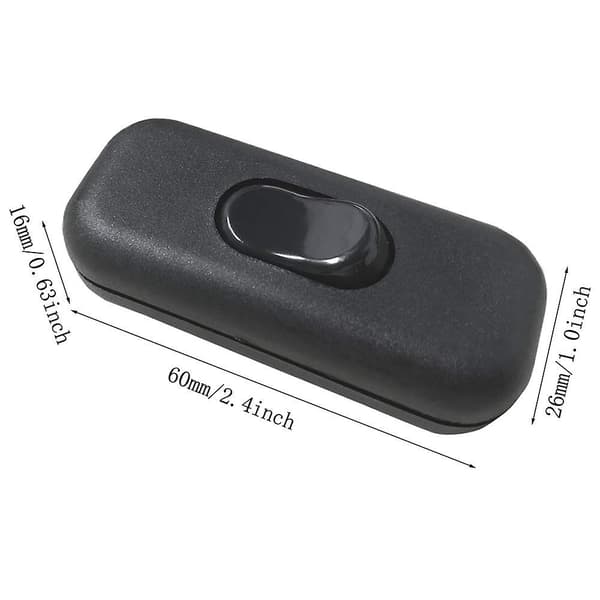 2 stk. Bi-pole Inter Toggle Switch 6a 250v Toggle Switch Dimmer/lampe Switch, Sort