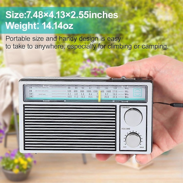 Korkealaatuiset kannettavat AM FM -radiot, retro-radio, transistoriradiot voimakkaalla [DB] äänellä