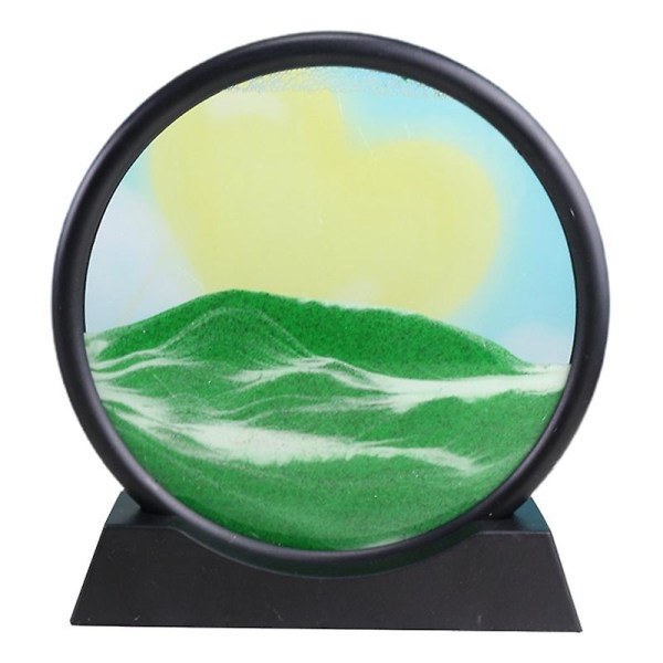 Dekorativ bild av flytande sand Utsökt utförande Sandmålning 3d Rörlig Sand Konstbild för presenter Green