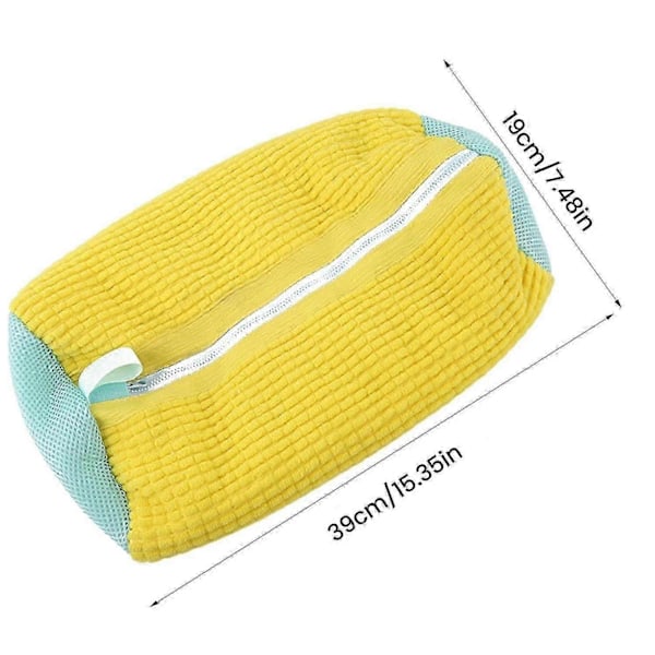 2 stk. skovaskepose for vaskemaskin, vaskepose for sko for vaskemaskin og tørketrommel (gul) [DB] Yellow - 2pcs