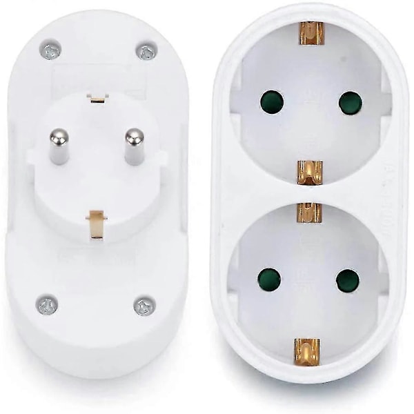2 Stik Dobbelt Stik Multiple Stikdåse Multi Stik Adapter Horisontal T-YuJia [DB]