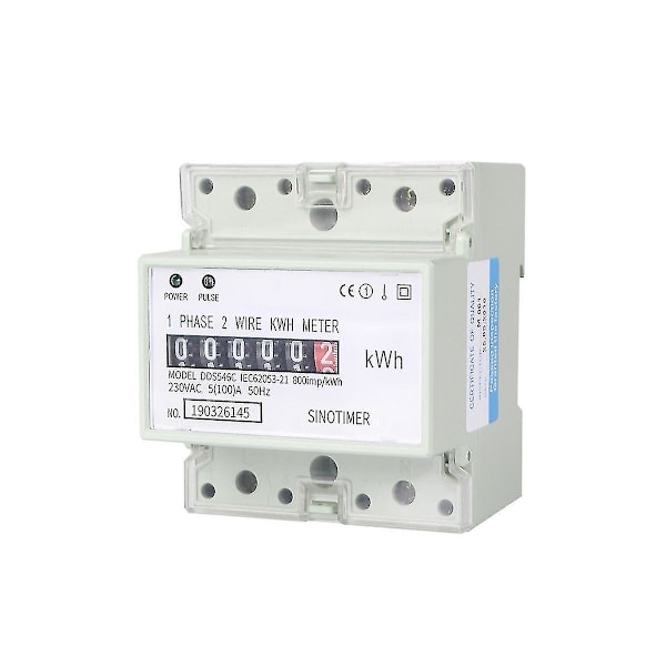 Elektrisk Enkeltfaset To Lednings AC 220v 100a Energimåler Kwh Tæller Forbrug Analog Elektricitet db As Shown