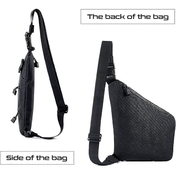 Midjeväska för män, dold bärryggsäck, crossbody-väska, mjukt pistolhölster, svart (vänster) [DB]