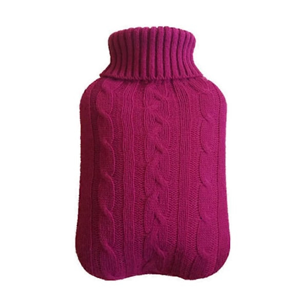 2000 ml Suuri Kuumvesipullo + Neulostuppi Talvi Lämpökeho Lämpötyyny Kipujen Lievitykseen DB Rose Red