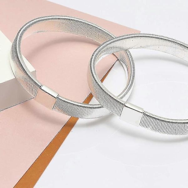Metal Armbånd Armbåndsholdere - Skridsikre Skjorteærmer Elastik - 1 Par [db] Silver