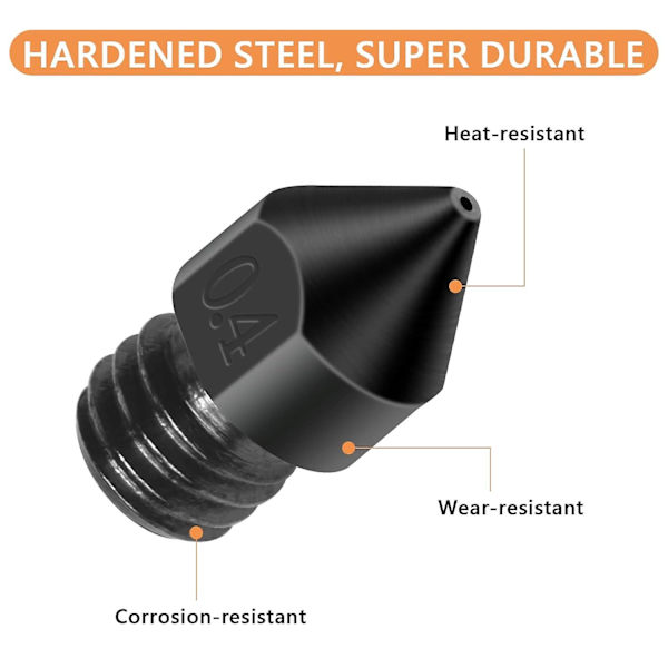 22 stk. 0,4 mm Mk8 dyser til 3d-printer