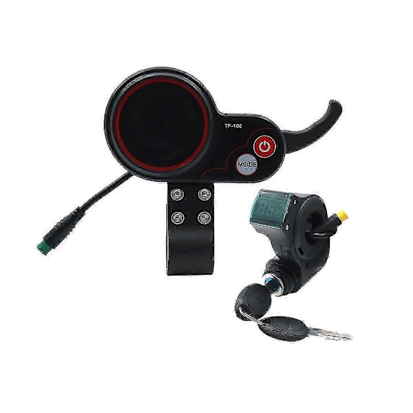 TF-100 Display Dashboard 5Pin+3PIN Tenningslås Nøkkel Scooter Skateboard Speedometer for Elektrisk Sc [DB]