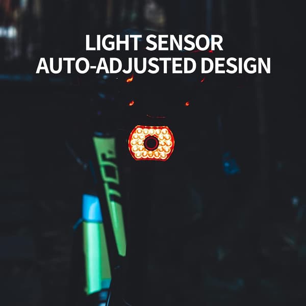 Smart sykkel baklys bremsesensor USB-lading LED automatisk sensing flere lysmoduser vanntett