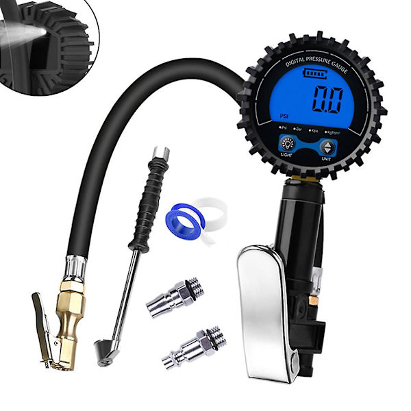 Professionell Däcktrycksmätare 3-200 Psi för Bil Lastbil Cykel Db US JP with rod