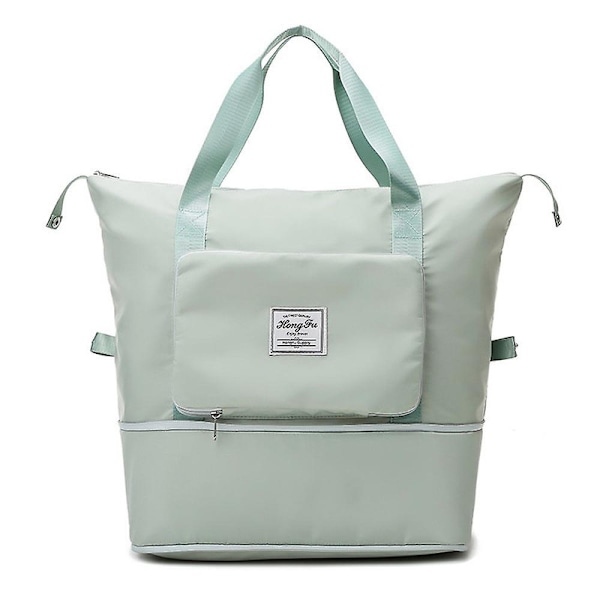 Stor kapasitet sammenleggbar reiseveske, lett utvidbar reise duffel bag, treningsbag Weekender overnatting bag gaver DB Light Green