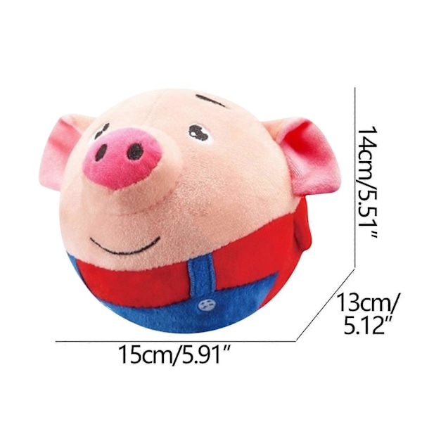 Hoppande Gris Laddningsutgåva Hoppboll Plyschleksak Inspelning Sång Söt Studsleksak 241570 [DB] Red